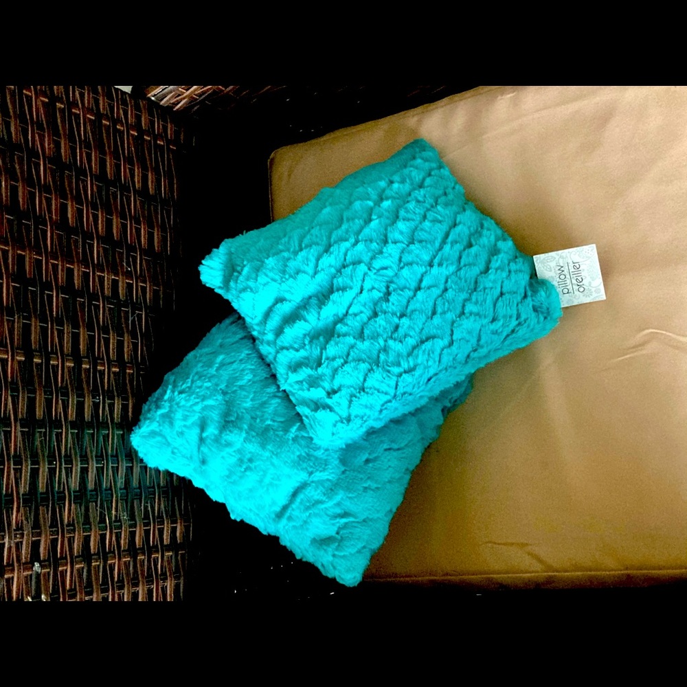 Bright Blue Mini Throw Pillows - Picture 2 of 3